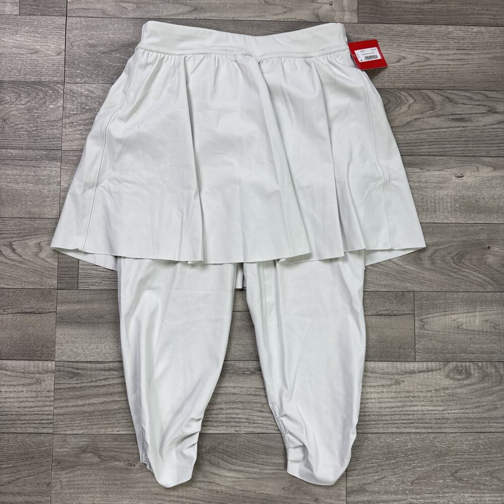 SPANX Booty Boost Skirt Around Knee Leggings White Cloud sz S